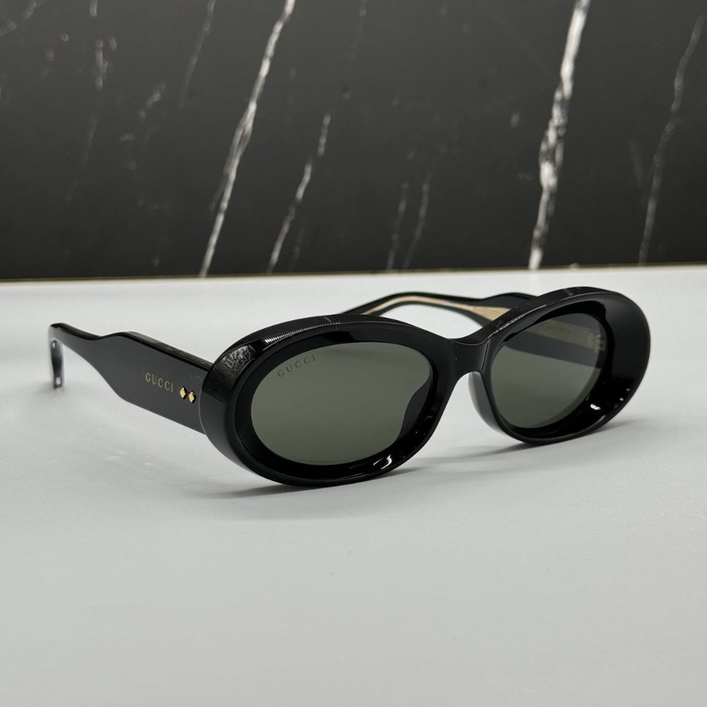 NEW GG1527S 001 GUCCI BLACK GREY OVAL WOMEN GUCCI SUNGLASSES - Picture 5 of 12